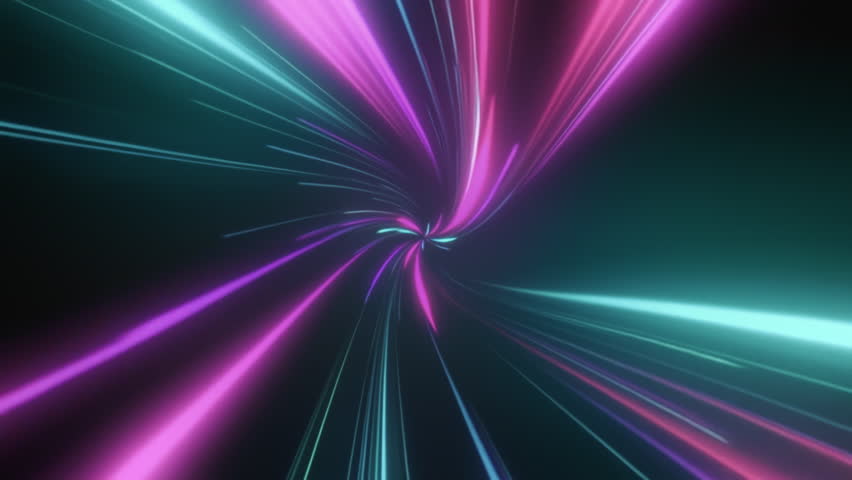 Dynamic Hyperspace Journey with Colorful Light Trails