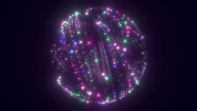 Abstract glowing sphere of multicolored neon light particles forming dynamic trails - Powered by Shutterstock - Get 15% off with code: PIKWIZARD15