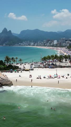 Arpoador Beach At Downtown Rio De Janeiro In Rio De Janeiro Brazil. Travel Destinations. Tourism Scenery. Downtown Rio De Janeiro At Rio De Janeiro Brazil. Summer Travel. Tropical Scenery.
