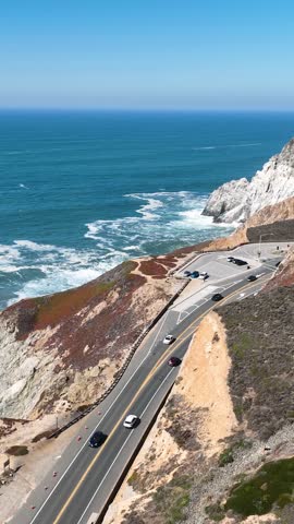 Coastal Road At Highway 1 In California United States. Historic Road Trip In Ocean Road Of California. Seaside Landscape. Coastal Road At Highway 1 In California United States.