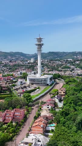 Viewpoint Tower At Porto Alegre In Rio Grande Do Sul Brazil. Mobile Tower. Cityscape Scenery. Beautiful Antenna. Viewpoint Tower At Porto Alegre In Rio Grande Do Sul Brazil.
