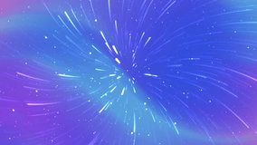 A mesmerizing abstract visual depicting a vibrant explosion of light streaks and tiny stars emanating from a central point in deep space, with a gradient of purple and blue hues. - Powered by Shutterstock - Get 15% off with code: PIKWIZARD15