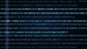Footage shows scrolling hex code on a dark background. A target reticle appears and scans the data stream. Scanlines pass vertically across the screen. - Powered by Shutterstock - Get 15% off with code: PIKWIZARD15