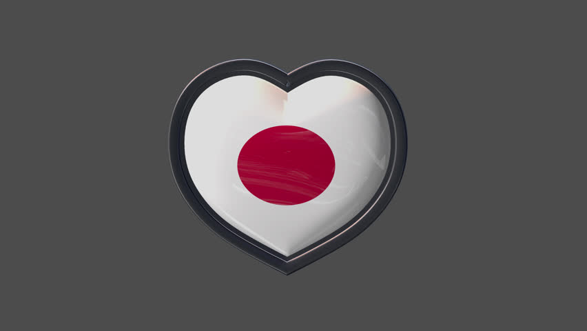 Love Japan 3D Heart Badge Loop Transparent