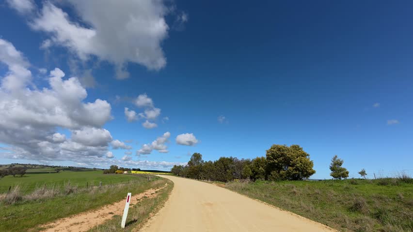 Drivers view of Scenic Road at Monteagle in rural New South Wales