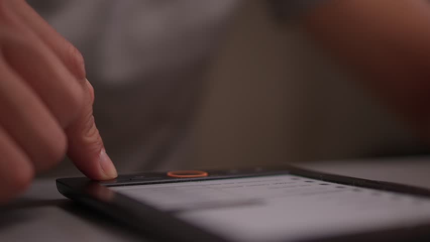 A Detailed Close Up of a Finger Engaging with the Screen of a Modern Digital Device