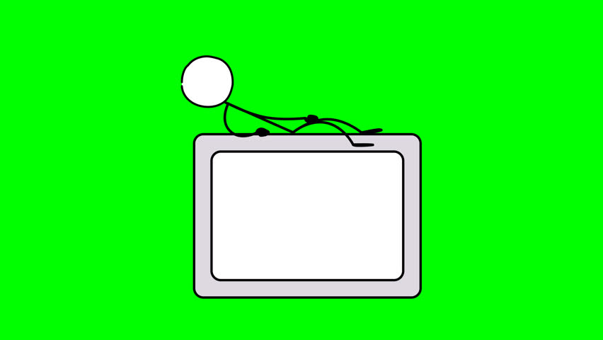 3D Stickman Sitting on Board Green Screen Animation for Presentation, Marketing, or Tutorial Videos – Minimalist Faceless Character for Professional Visual Assets
