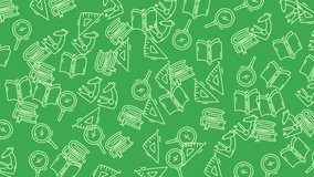 Pattern Mathematic art and school supplies on Green background. Perfect for educational presentations, posters, and back to school designs for a fun visual theme. - Powered by Shutterstock - Get 15% off with code: PIKWIZARD15