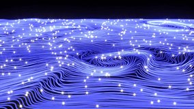 Neon blue curve lines led glow lights bg able to loop endless 4k. 3D Illustration - Powered by Shutterstock - Get 15% off with code: PIKWIZARD15