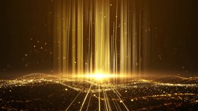 Powerful Golden Light Beams Erupting from Abstract Particles Floor Digital Technology Loop - Powered by Shutterstock - Get 15% off with code: PIKWIZARD15