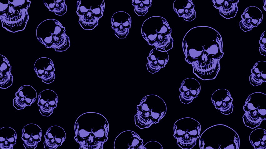 Beneath moonlit pumpkins, skulls form a halloween pattern of spooky rhythm - ideal for horror-inspired animation loops, creative intros, motion branding, eerie visuals, and digital festival design
