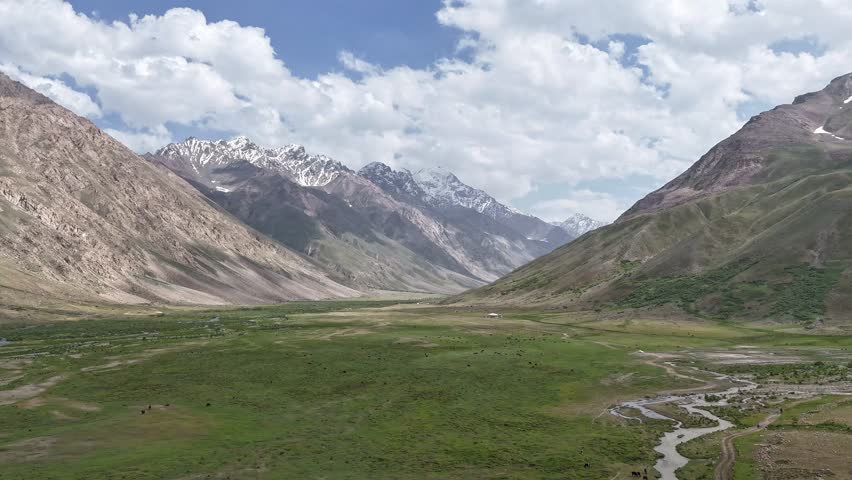Langar Meadows Shandur Top, Pakistan | Snow-Capped Mountains and Green Valley