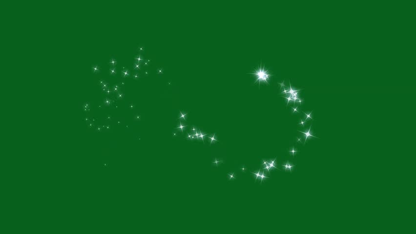 Magic light lines trail sparkling bokeh effects, white luxury glitter light circle trail sparkling stars dust spiral particles stars, shimmering particle twinkle effect on green screen. 4k video