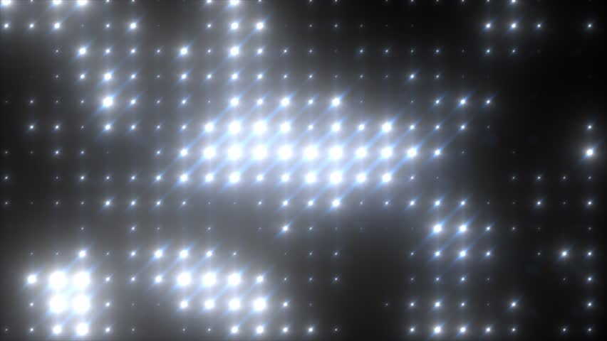 Abstract glowing white disco wall with illuminated dots and sparkling rays creating futuristic brilliance