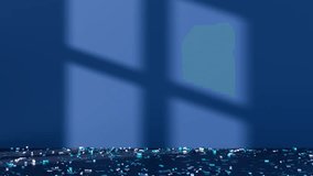 Christmas morning scene. Many 3d blue and white gift boxes with ribbons and bows on blue background, festive holiday presents with confetti, for Christmas, New Year, birthday or celebration design. - Powered by Shutterstock - Get 15% off with code: PIKWIZARD15