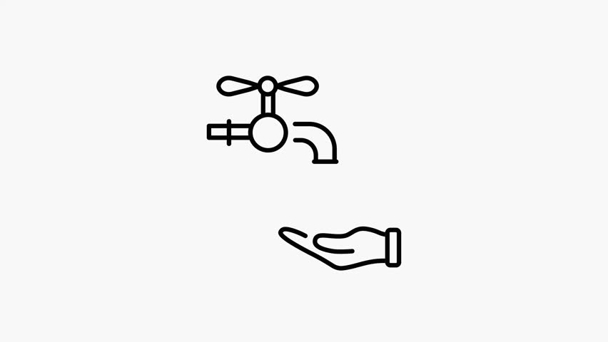 A linear style animated icon representing faucet