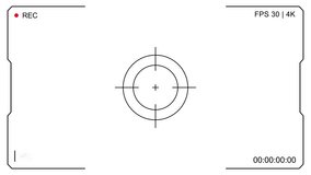 camera targeting hud overlay screen recording with crosshair and 4k display. futuristic camera screen display with focus reticle and timer. video viewfinder frame with focus circle and rec indicator - Powered by Shutterstock - Get 15% off with code: PIKWIZARD15