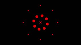 Futuristic red hud element with a central crosshair and a circle of pulsing dots on black background. For tech and sci-fi concepts - Powered by Shutterstock - Get 15% off with code: PIKWIZARD15