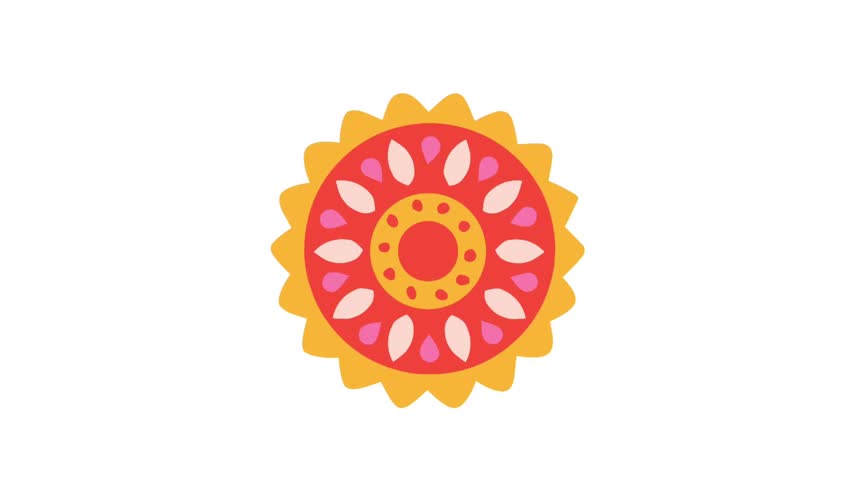 Mandala ornament animation in elegant symmetrical design for spiritual and decorative themes. Perfect for backgrounds, yoga visuals, wellness branding, and boho-style projects.
