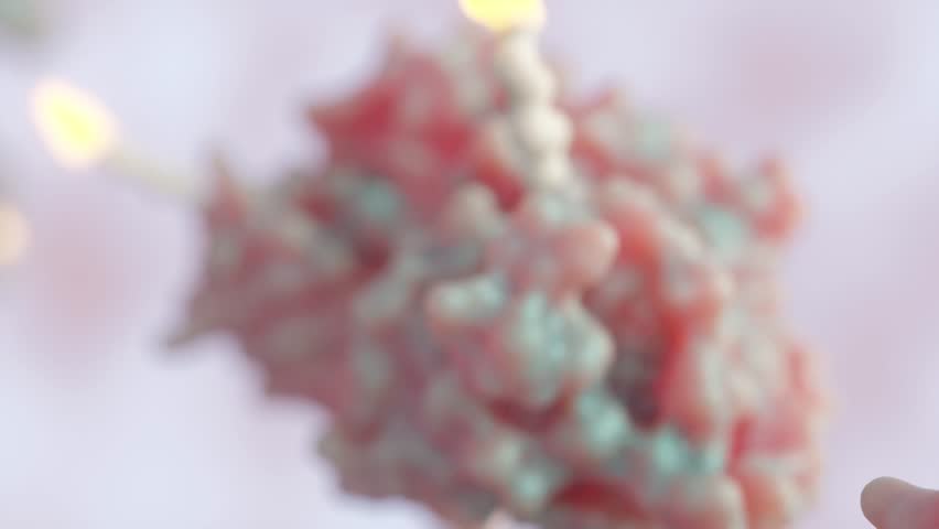A 3d animation of antibody drugs conjugated molecules.