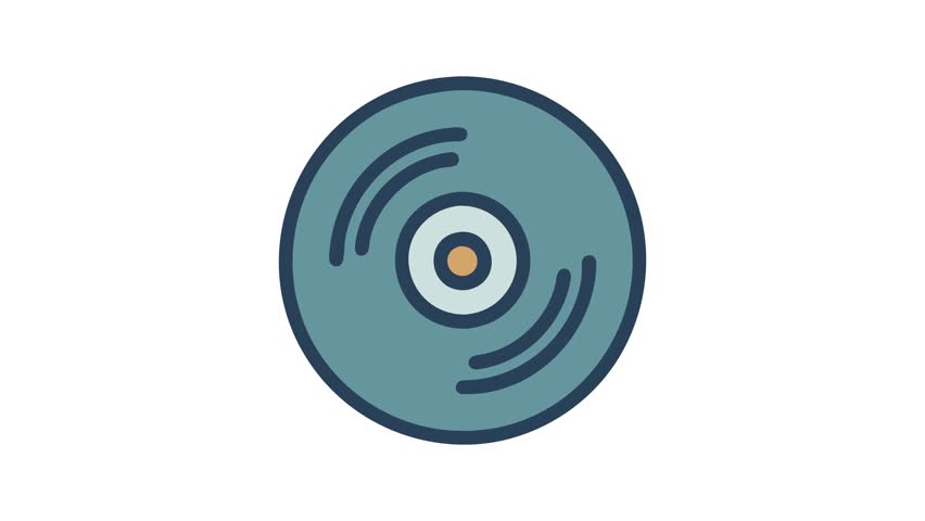 Stylish Vinyl Record Icon for Retro Music