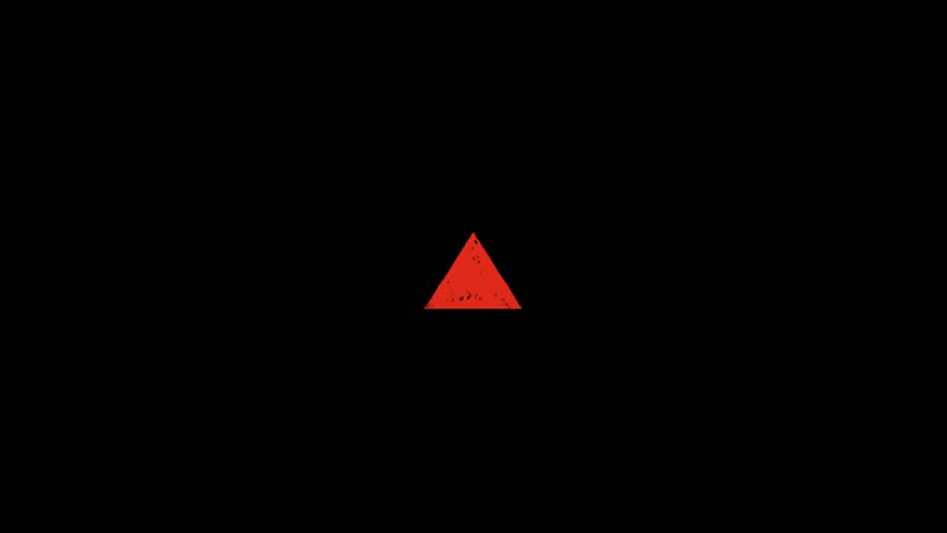 red color triangle shape animated video clip on black background