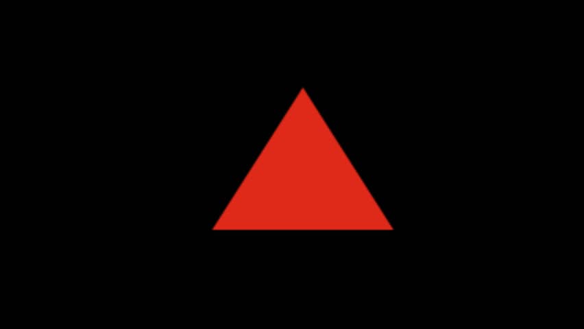 red color triangle shape animated video clip on black background
