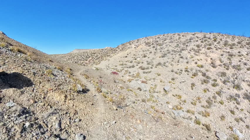 Approaching a Saddle in Big Bend Wilderness on clear winter day