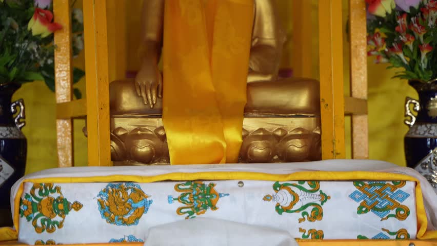 There is a Buddha statue inside the Buddha temple.