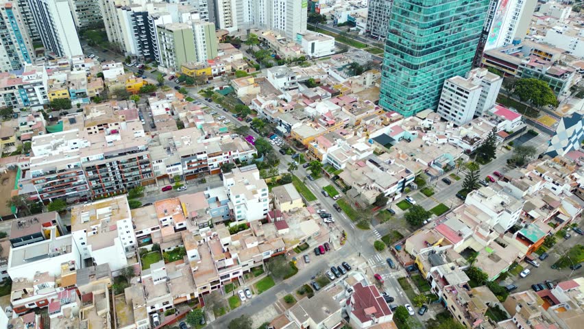 Drone flight through the coastal district of Magdalena del Mar in Lima, Peru.