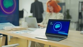 Focused business professional working in coworking space with AI assistance, virtual agent, big data analysis, laptop display screen, modern office technology, innovation, digital transformation - Powered by Shutterstock - Get 15% off with code: PIKWIZARD15