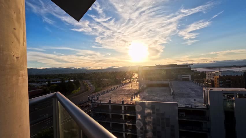 Time lapse footage of a beautiful sunset  San Jose California USA