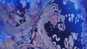 Vertical video. Neon oil. Chemical texture. Blur blue yellow purple colorful bright liquid paint pigment floating on abstract light creative art background. - Powered by Shutterstock - Get 15% off with code: PIKWIZARD15