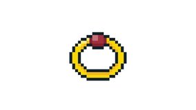 8-bit pixel art rpg game style ruby gold ring item. looped animation 4k 30fps - Powered by Shutterstock - Get 15% off with code: PIKWIZARD15