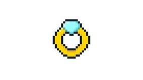 8-bit pixel art rpg game style diamond gold ring item. looped animation 4k 30fps - Powered by Shutterstock - Get 15% off with code: PIKWIZARD15