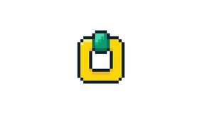 8-bit pixel art rpg game style emerald gold ring item. looped animation 4k 30fps - Powered by Shutterstock - Get 15% off with code: PIKWIZARD15