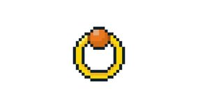 8-bit pixel art rpg game style orange jewelry gold ring item. looped animation 4k 30fps - Powered by Shutterstock - Get 15% off with code: PIKWIZARD15
