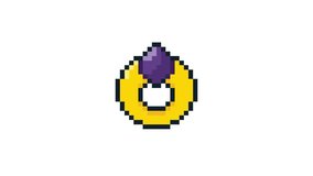 8-bit pixel art rpg game style purple jewelry gold ring item. looped animation 4k 30fps - Powered by Shutterstock - Get 15% off with code: PIKWIZARD15
