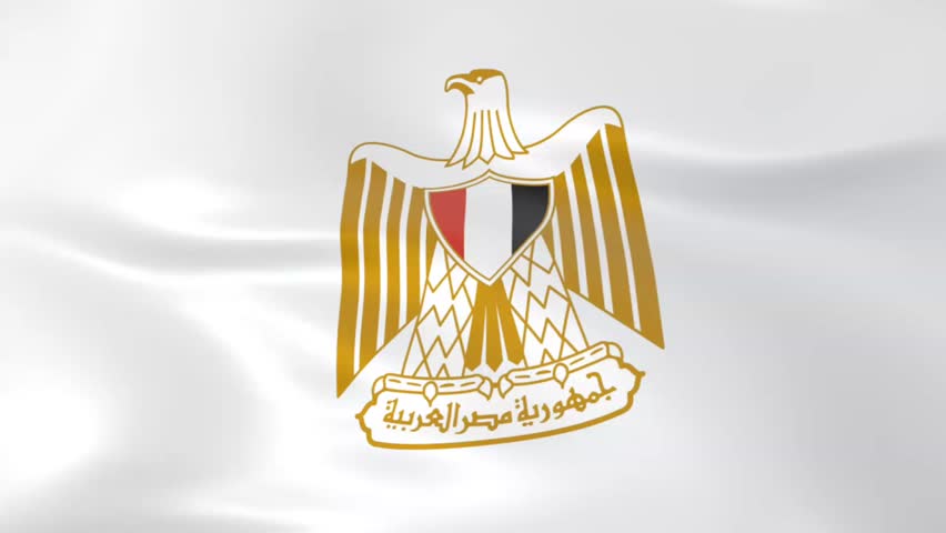 coat of arms of Egypt, animated emblem background