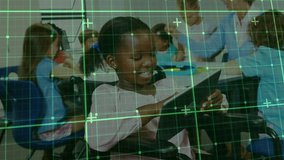 Girl in wheelchair using tablet as teacher placing color pencil guiding classroom joint sketching. Educational, inclusive, creative, teamwork, vibrant, inspiring, classroom - Powered by Shutterstock - Get 15% off with code: PIKWIZARD15