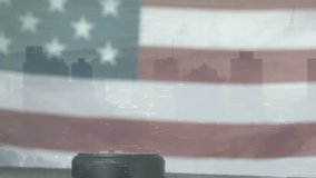 Gavel dropping, rotating and striking sound block before faded flag and skyline, showing justice. Justice, law, judiciary, courtroom, governance, constitutional, authority - Powered by Shutterstock - Get 15% off with code: PIKWIZARD15