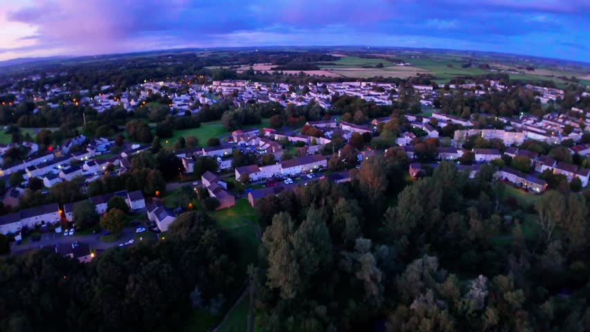 Aerial, Blue Hour Skies, Community Environment, Peaceful Quiet Suburbs