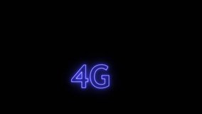 Glowing neon text 4G WIFI wireless, internet connection icon 4G application communication computer computing connection data, data communication data network data visualization. - Powered by Shutterstock - Get 15% off with code: PIKWIZARD15