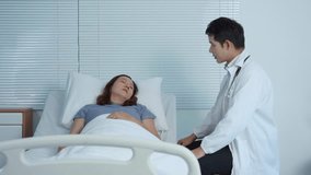 Compassionate medical professional providing attentive care, examining female patient and offering emotional support during healthcare consultation in hospital setting - Powered by Shutterstock - Get 15% off with code: PIKWIZARD15