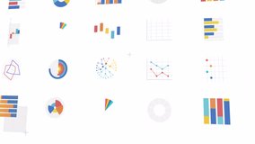 Kpi tracking data chart white background animation. Statistical diagrams for visual comparison. Animated infographics elements set. Diagram visualization HD video, diagonal motion graphics - Powered by Shutterstock - Get 15% off with code: PIKWIZARD15
