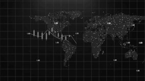 Declining Bar Chart With Downward Trend Line Over Global Map Background for Financial Analysis - Powered by Shutterstock - Get 15% off with code: PIKWIZARD15