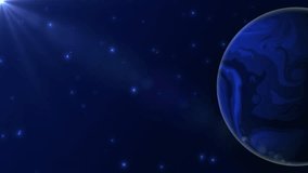 Looping cosmic blue planet orbiting with glowing stars background
 - Powered by Shutterstock - Get 15% off with code: PIKWIZARD15