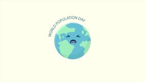 Animation video of the earth crying with increasing human population, for global World Population Day video - Powered by Shutterstock - Get 15% off with code: PIKWIZARD15