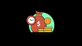 Time is Money. Financial Management Concept Animation Video - Transparent - Powered by Shutterstock - Get 15% off with code: PIKWIZARD15