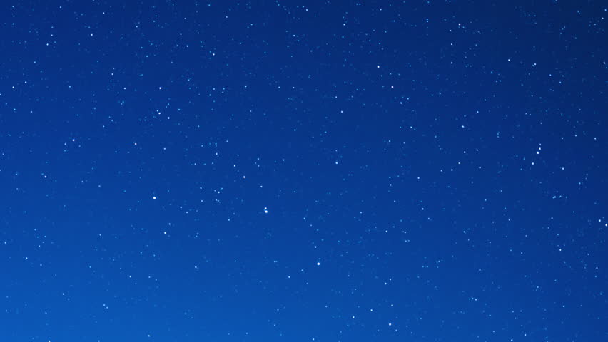 Milky Way stars on a dark countryside skies. Time-lapse video.